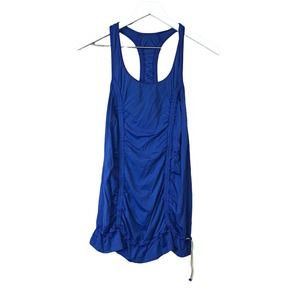 I Just Wanna Run Lululemon Royal Blue Ruched Racerback Tank Top Women Sz…
